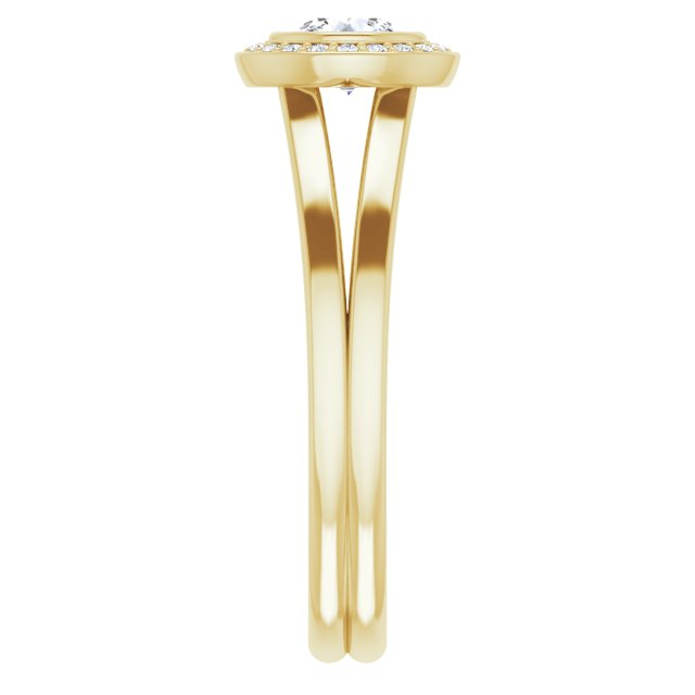 Bezel-Set Halo-Style Engagement Ring