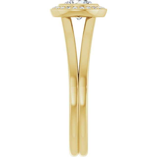 Bezel-Set Halo-Style Engagement Ring