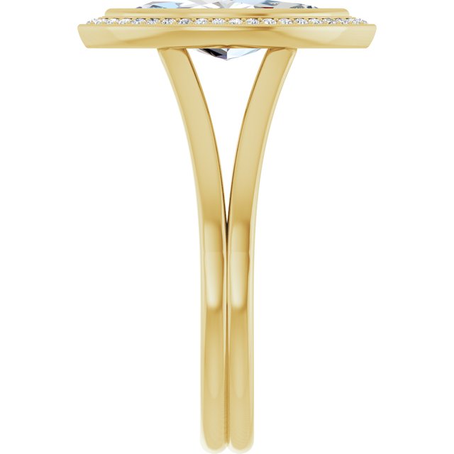 Bezel-Set Halo-Style Engagement Ring