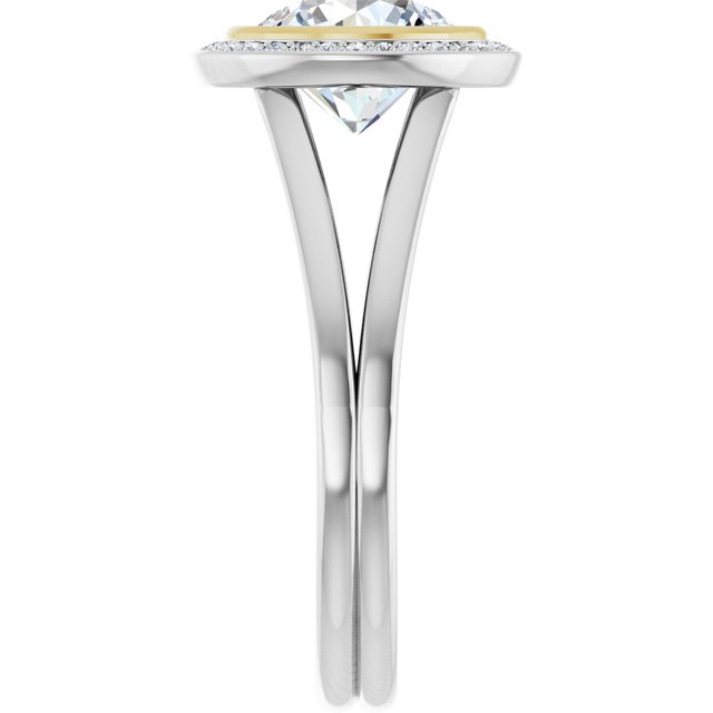 Bezel-Set Halo-Style Engagement Ring