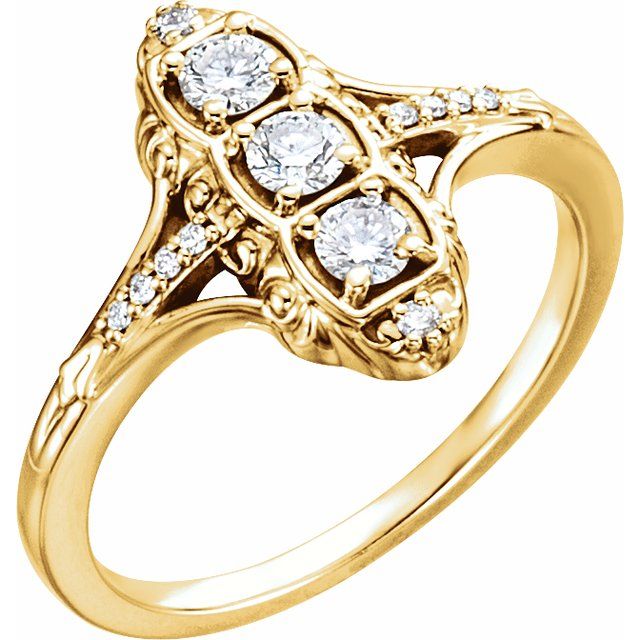 Vintage-Inspired Three-Stone Ring