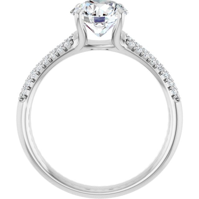 Pav? Accented Engagement Ring
