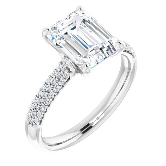 Pav? Accented Engagement Ring