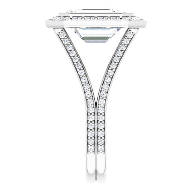 Bezel-Set Halo-Style Engagement Ring