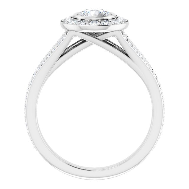 Bezel-Set Halo-Style Engagement Ring