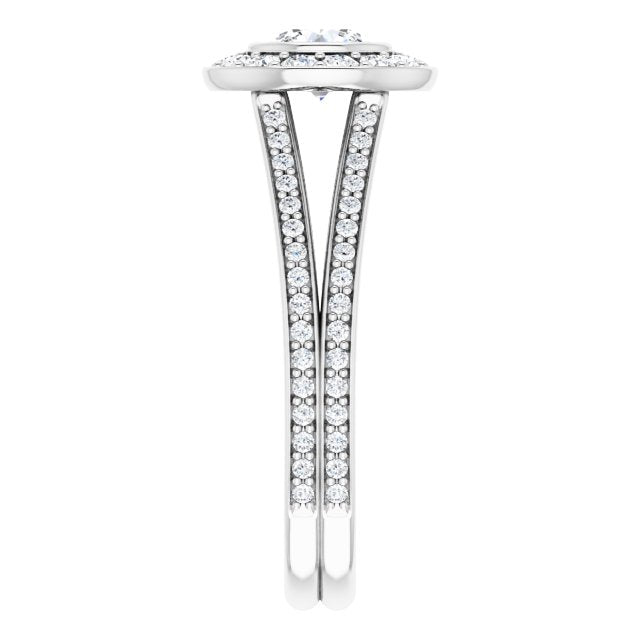 Bezel-Set Halo-Style Engagement Ring