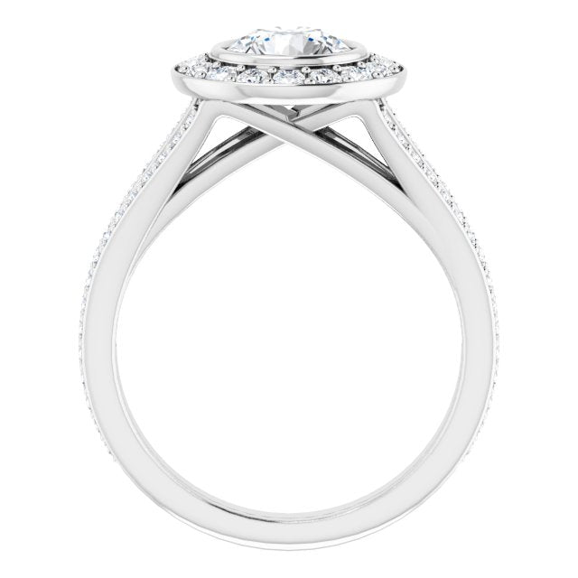 Bezel-Set Halo-Style Engagement Ring