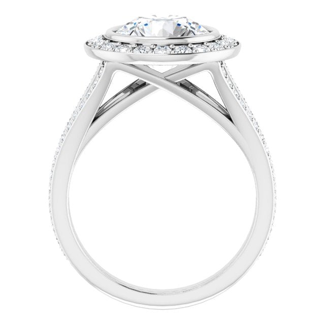 Bezel-Set Halo-Style Engagement Ring
