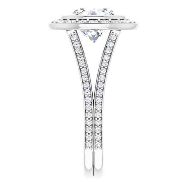 Bezel-Set Halo-Style Engagement Ring