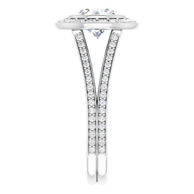 Bezel-Set Halo-Style Engagement Ring