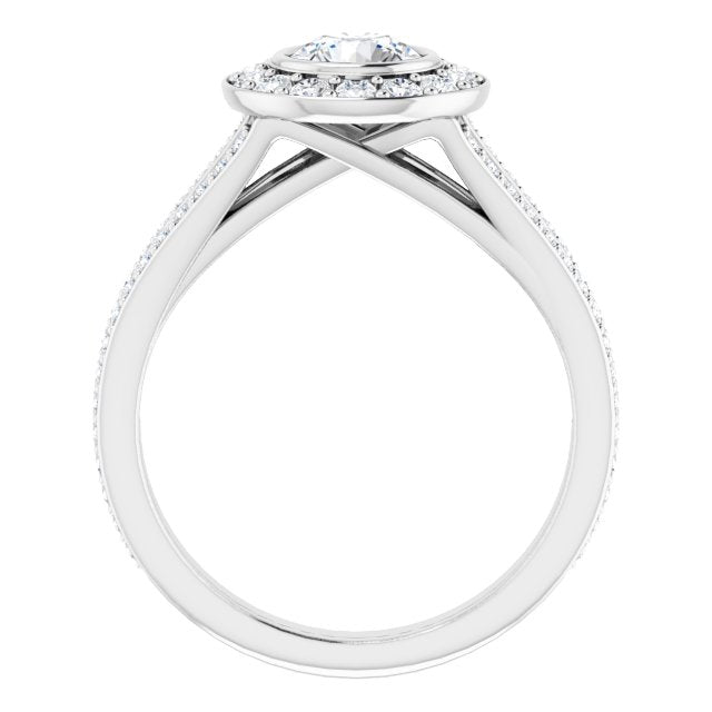 Bezel-Set Halo-Style Engagement Ring