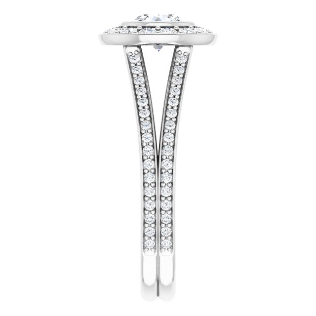 Bezel-Set Halo-Style Engagement Ring