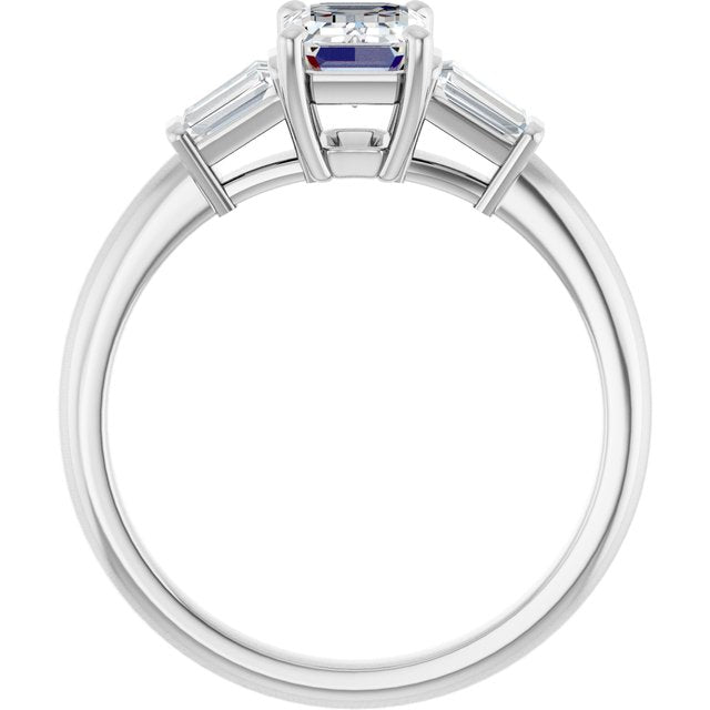 Baguette Accented Engagement Ring