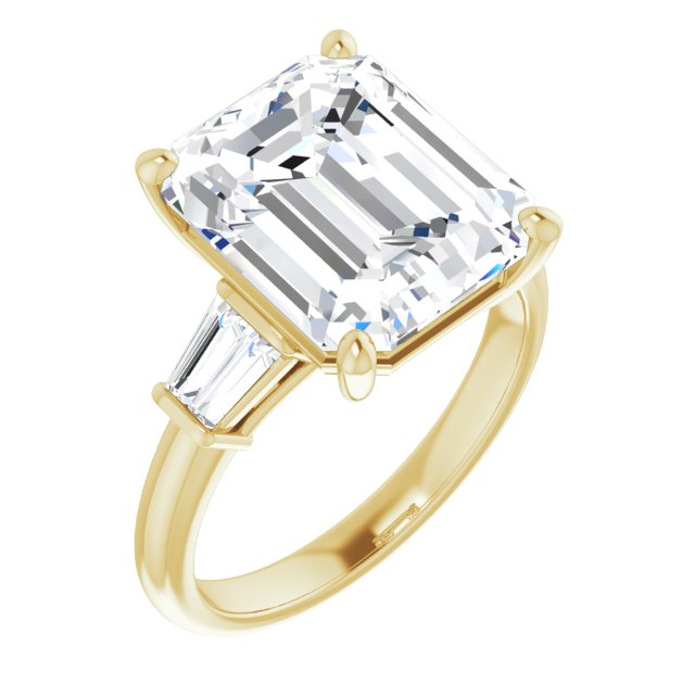 Baguette Accented Engagement Ring