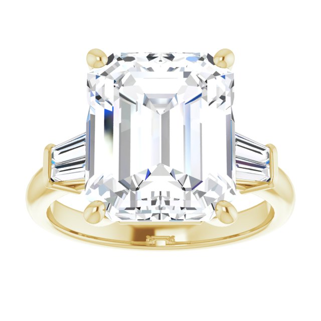 Baguette Accented Engagement Ring