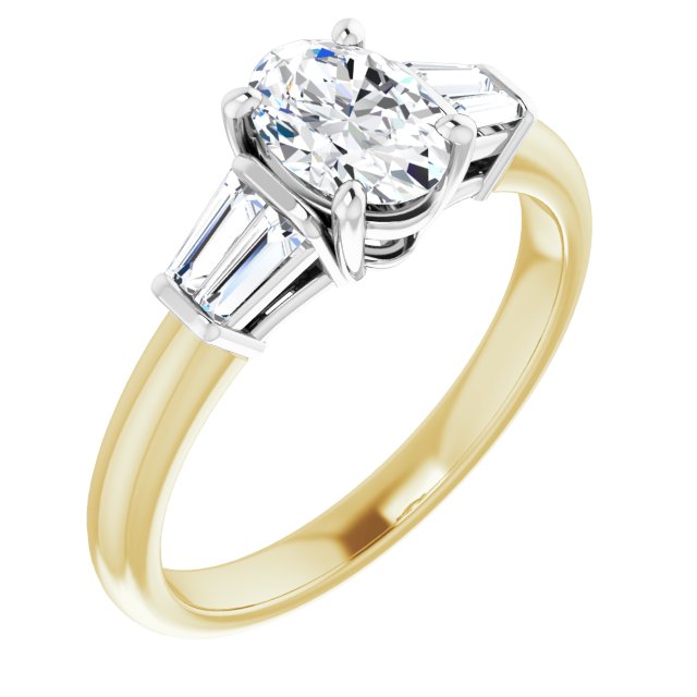 Baguette Accented Engagement Ring