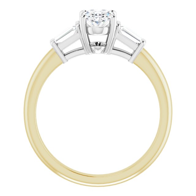 Baguette Accented Engagement Ring