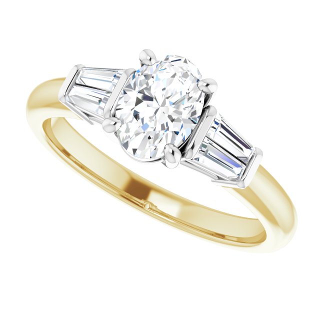 Baguette Accented Engagement Ring