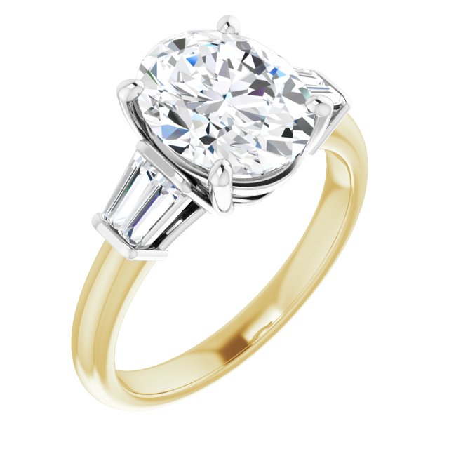 Baguette Accented Engagement Ring