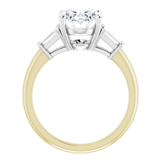 Baguette Accented Engagement Ring