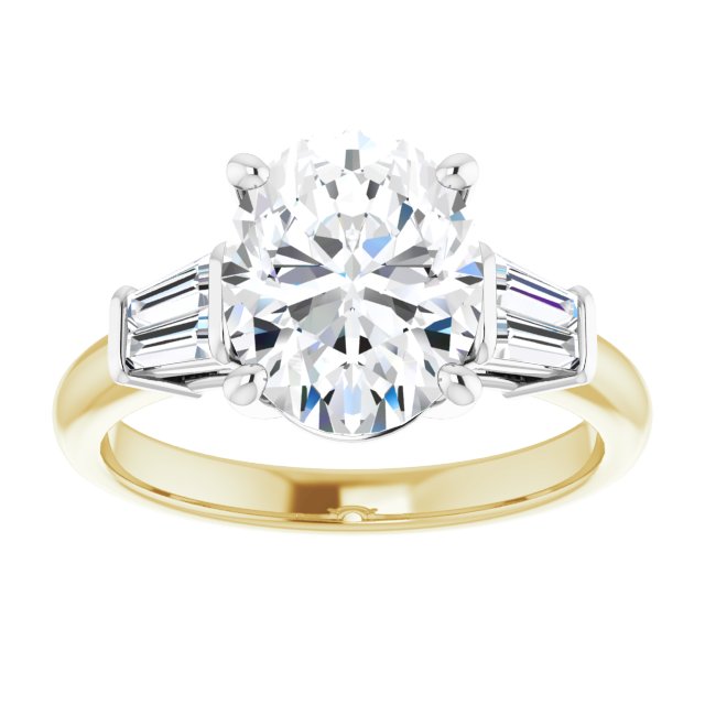 Baguette Accented Engagement Ring