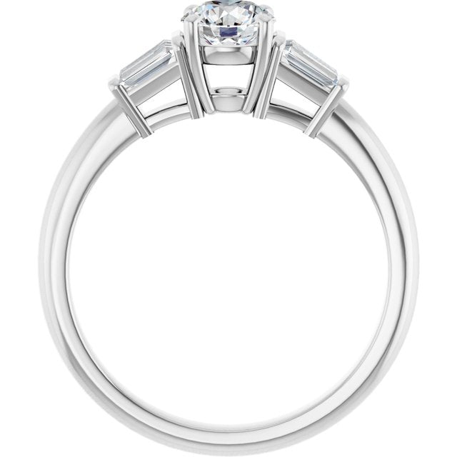 Baguette Accented Engagement Ring