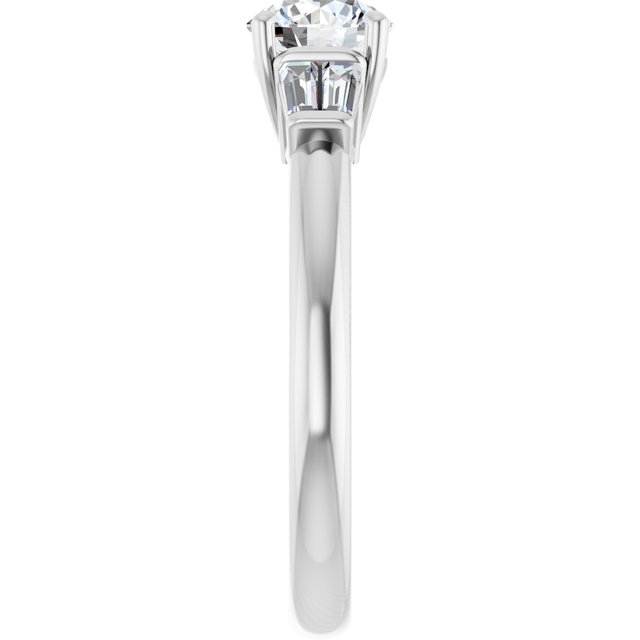 Baguette Accented Engagement Ring