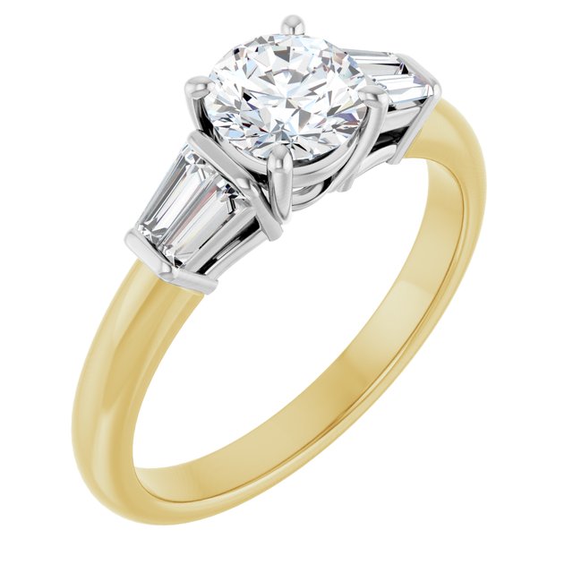 Baguette Accented Engagement Ring