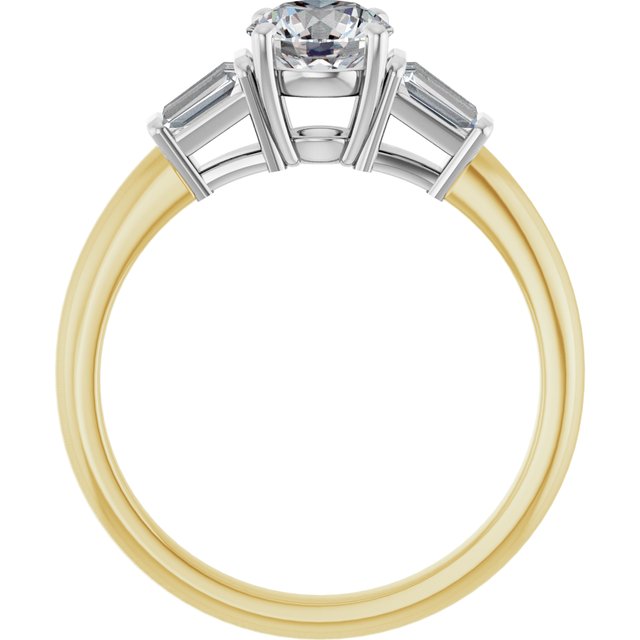 Baguette Accented Engagement Ring