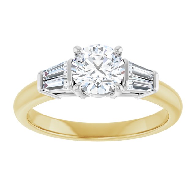 Baguette Accented Engagement Ring