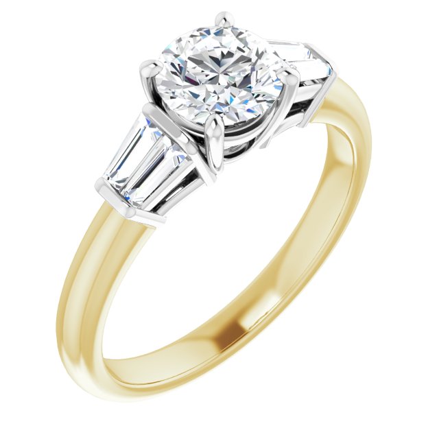 Baguette Accented Engagement Ring