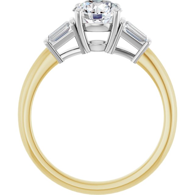 Baguette Accented Engagement Ring