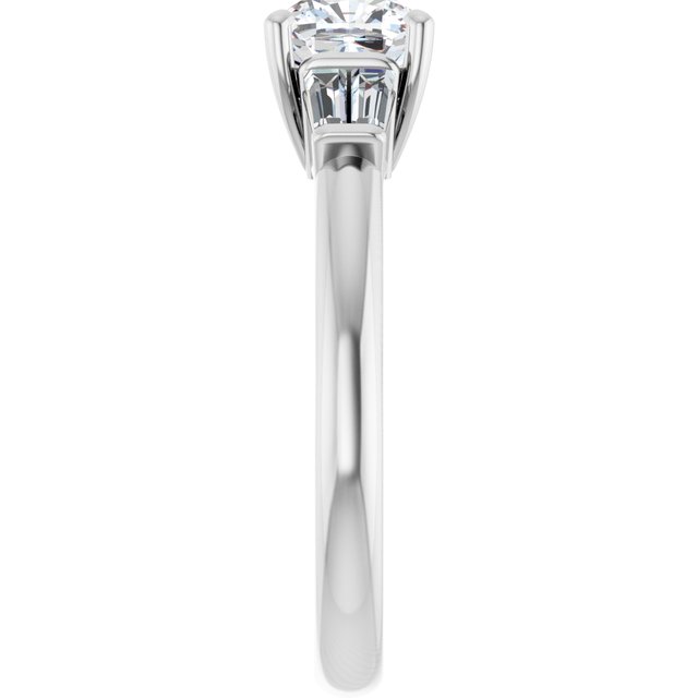 Baguette Accented Engagement Ring