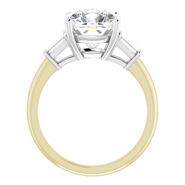 Baguette Accented Engagement Ring