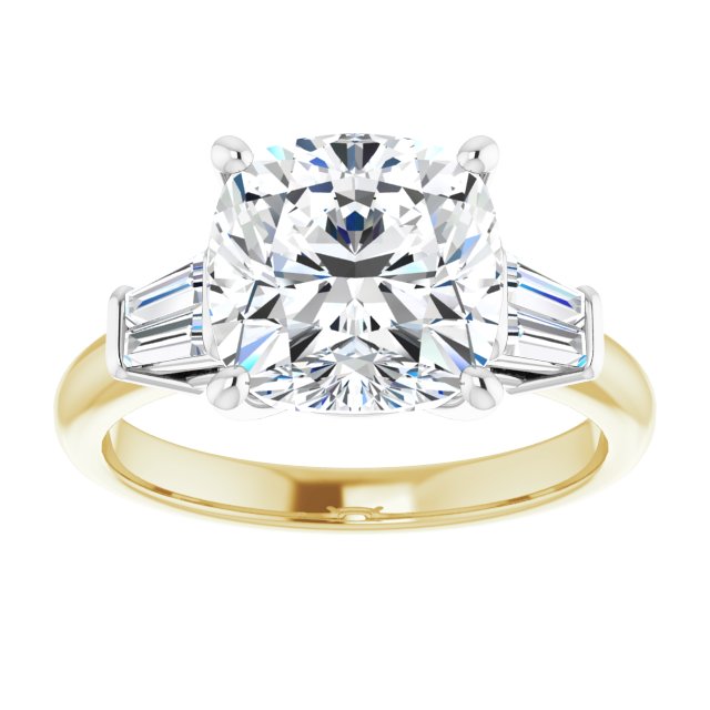 Baguette Accented Engagement Ring