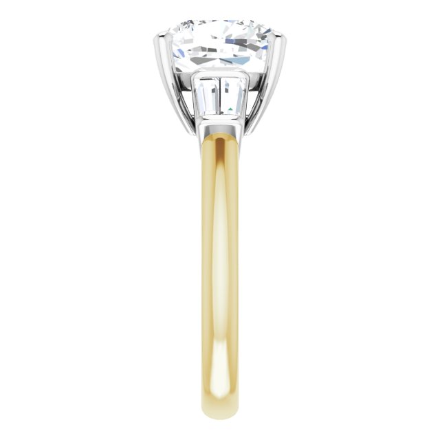 Baguette Accented Engagement Ring