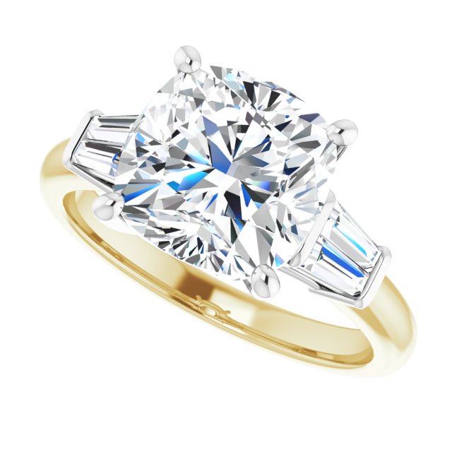 Baguette Accented Engagement Ring