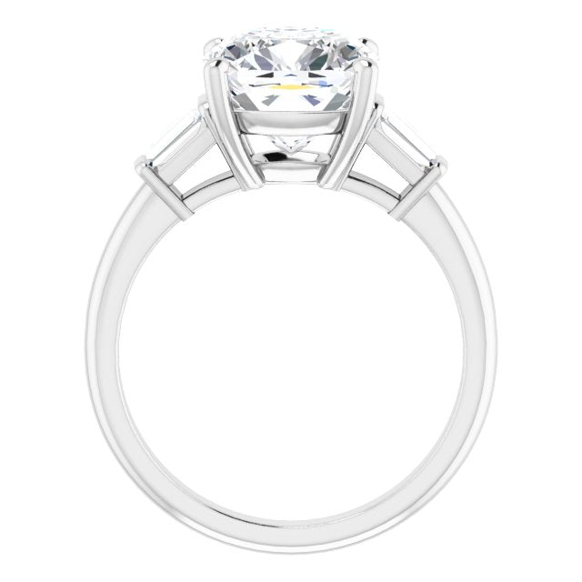 Baguette Accented Engagement Ring