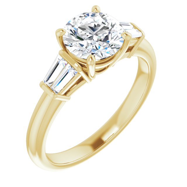 Baguette Accented Engagement Ring