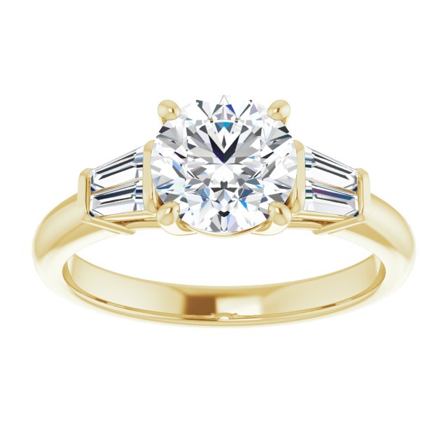 Baguette Accented Engagement Ring