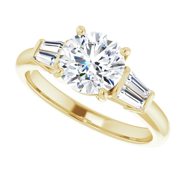 Baguette Accented Engagement Ring