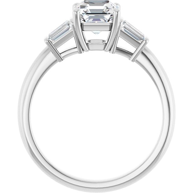 Baguette Accented Engagement Ring