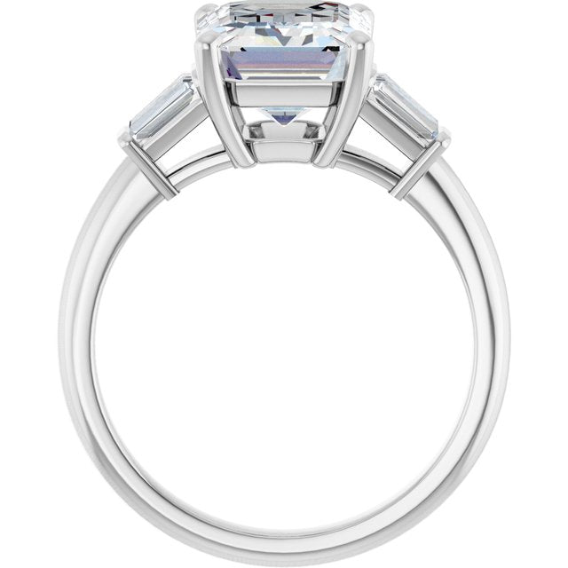 Baguette Accented Engagement Ring