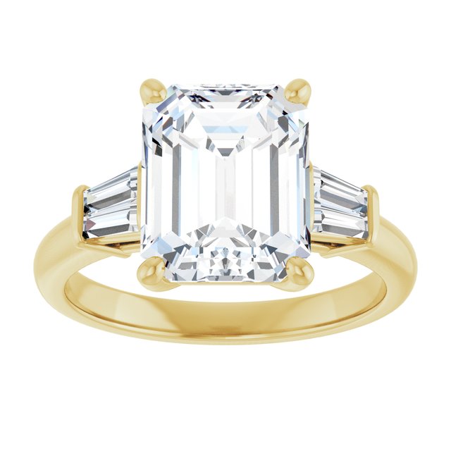 Baguette Accented Engagement Ring