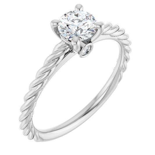 Solitaire Engagement Ring with Accent