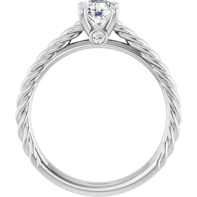 Solitaire Engagement Ring with Accent