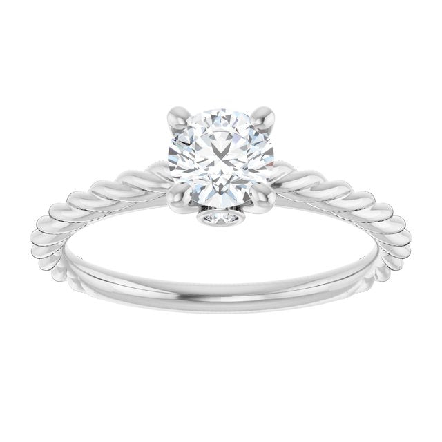 Solitaire Engagement Ring with Accent