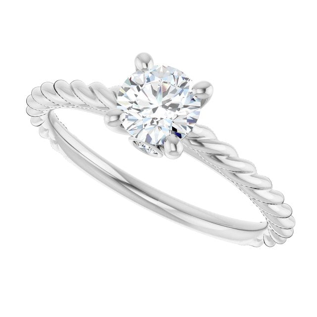 Solitaire Engagement Ring with Accent