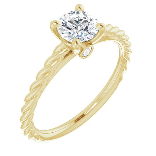Solitaire Engagement Ring with Accent