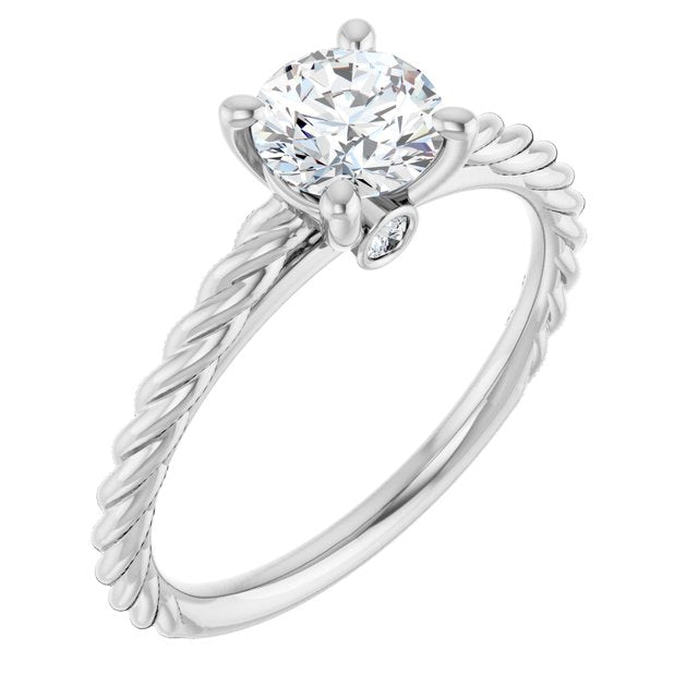 Solitaire Engagement Ring with Accent